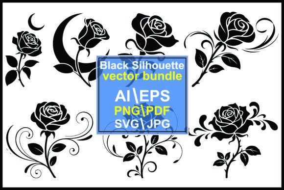 Black Rose and Crescent Moon Silhouettes: Graphics Review