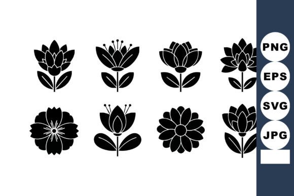 Black Silhouette Flower Icons: Graphics & Illustrations Review