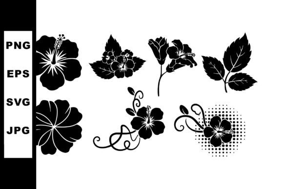 Black Silhouette Hibiscus Flower: A Graphics & Illustrations Asset