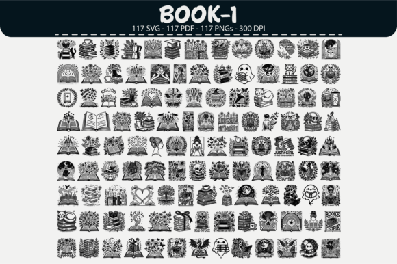 Book Clipart Bundle – 117 Graphics & Illustrations