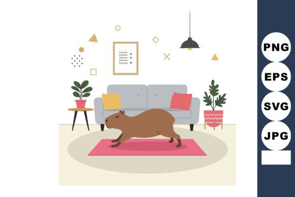 Capybara Inside Modern Living Room