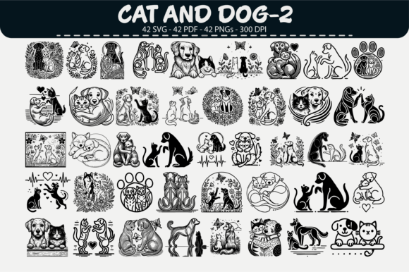 Cat and Dog Vector Bundle – 42 Designs