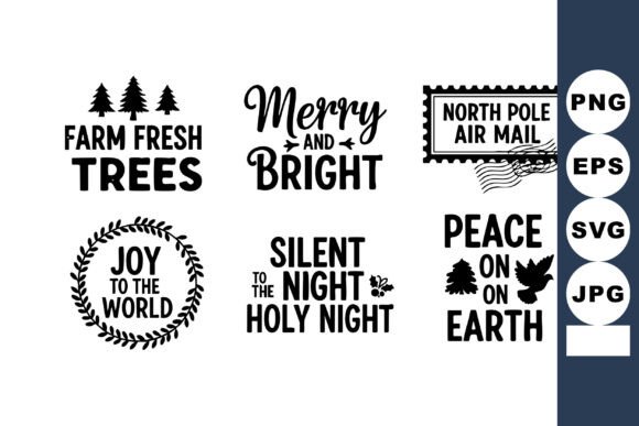 Christmas Holiday Greeting Labels: Graphics & Illustrations
