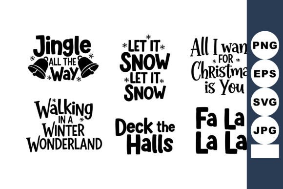 Christmas Holiday Phrases Vector Set: Graphics & Illustrations