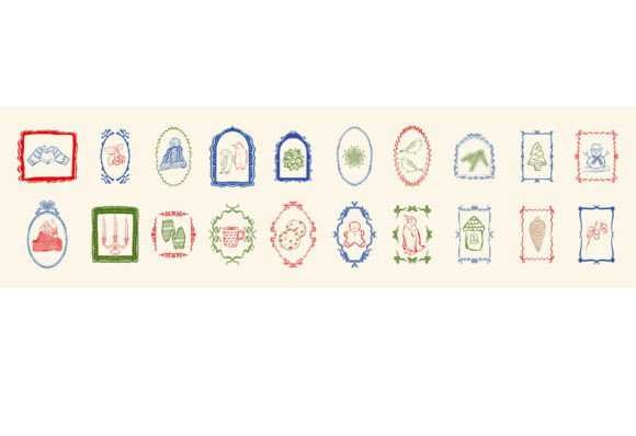 Christmas Stamps Graphics: Vintage Illustrations for Real Design Work
