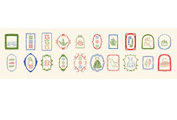 Christmas Stamps SVG: Vintage Graphics & Illustrations for Sellers