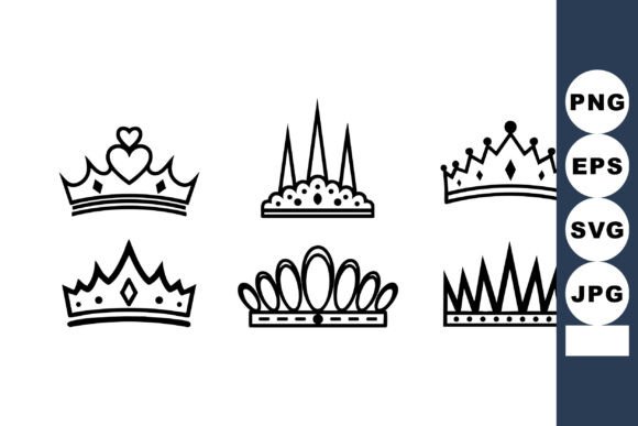 Crown Vector Set: Elegant Royal Graphics & Illustrations