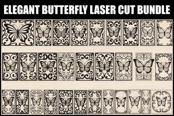 Elegant Butterfly Laser Cut Bundle: Graphics & Illustrations