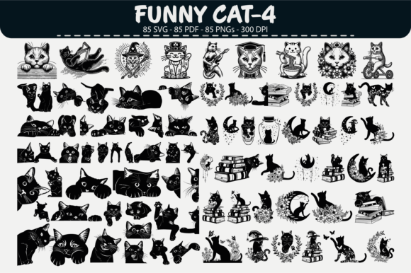 Funny Cat Vector Bundle – 85 Graphics & Illustrations