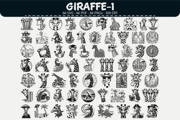 Giraffe Vector Clipart – 66 Designs: Graphics & Illustrations