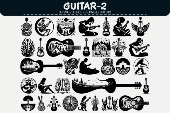 Guitar Vector Clipart – 33 Designs: Graphics & Illustrations