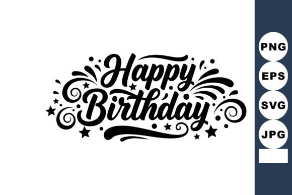 Happy Birthday Elegant Calligraphy Graphics Review