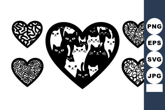 Heart Shaped Designs Featuring Multiple Graphics & Illustrations