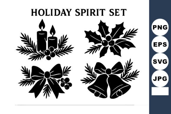 Holiday Spirit Set with Candles Holly Bo