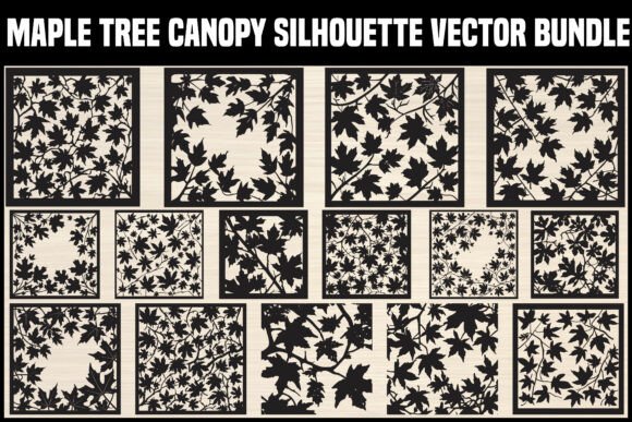 Maple Tree Canopy Silhouette Bundle: Graphics & Illustrations for Brand Storytelling