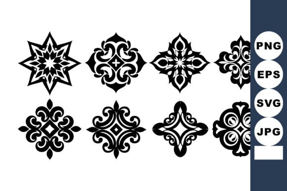 Ornamental Vintage Black and White Flora: Graphics & Illustrations for Elegant Branding