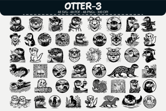 Otter Vector Clipart – 48 Designs: Graphics & Illustrations for Local Brands