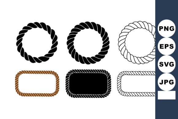 Rope Frames and Borders Vector Collection: Graphics & Illustrations