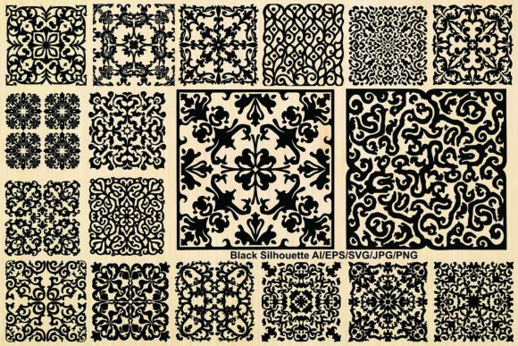 Silhouette Ornament Patterns and Borders