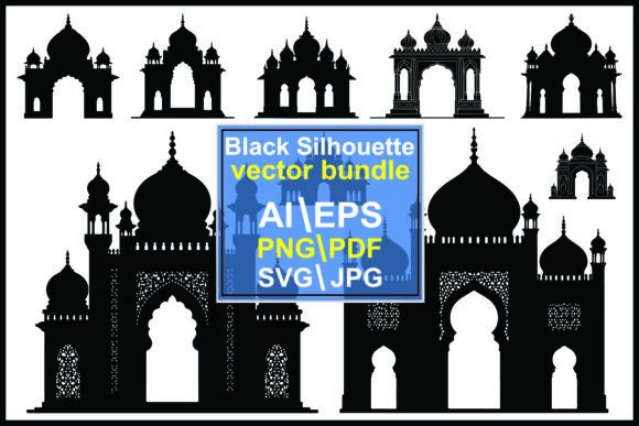 Silhouettes of Islamic Architecture Arch Graphics