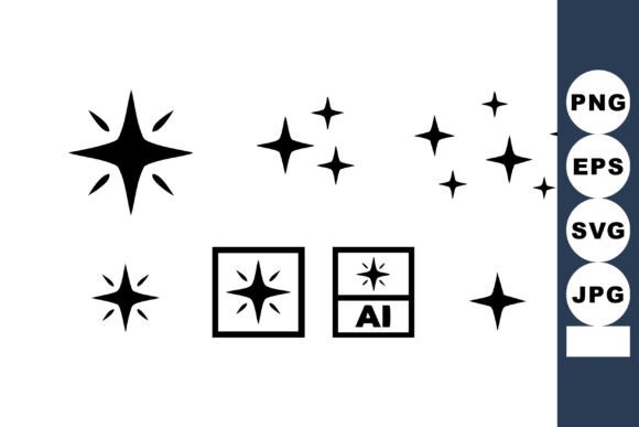Star Shapes and Sparkle Icons Graphics & Illustrations