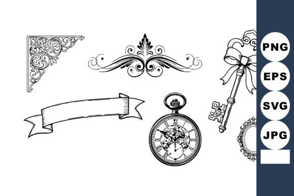 Vintage Ornamental Frame Corner Banner K Graphics