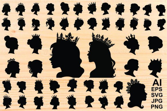 Women Crown Silhouette Graphics & Illustrations